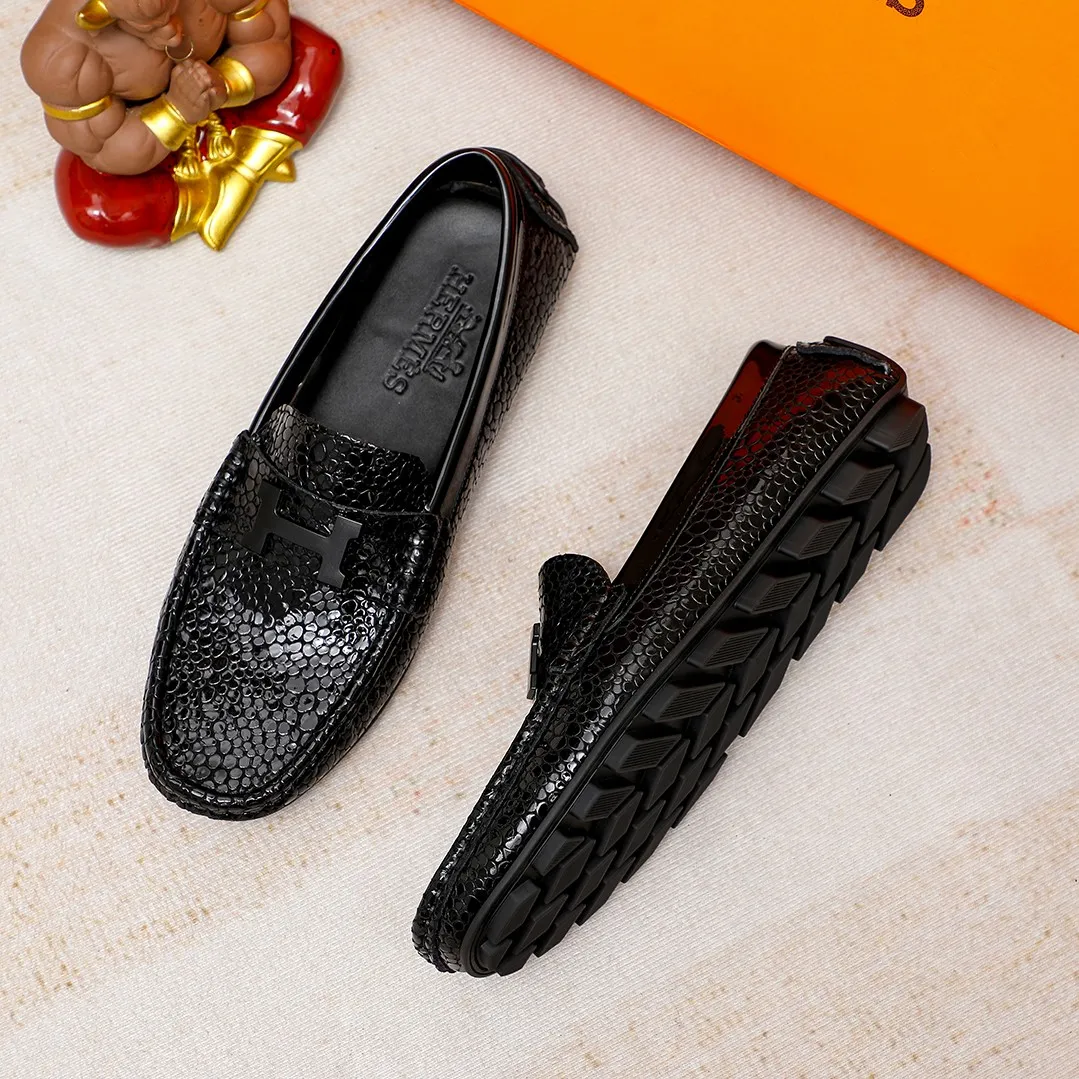 Men's shoes 💰360 🕷🕷【HERMES】The same style as Hermès counters🇨🇳Classic slip-on shoes 1:1 mold opening💯Original quality🍓Using imported first-layer cowhide🍅Pigskin lining🌶🌶Super high-end men's leather shoes🇨🇳Solid and stable Very special🍇 Color, optional! Code number 38-44……